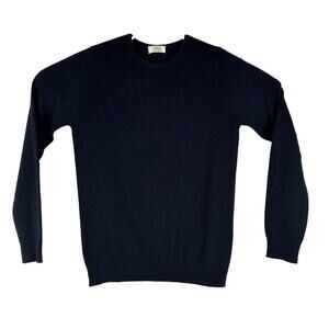 Mark & Spencer 100% Cashmere Navy Blue Crew Neck Sweater Womens Size 8 Soft